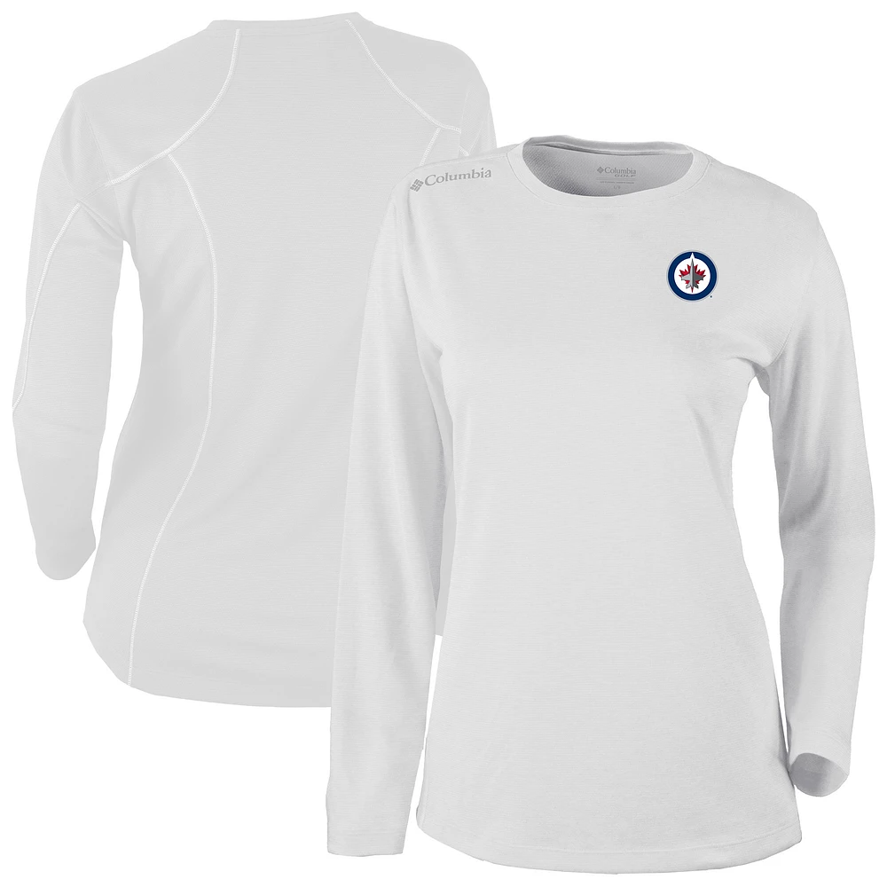Women's Columbia White Winnipeg Jets Shotgun Omni-Wick Raglan Long Sleeve T-Shirt