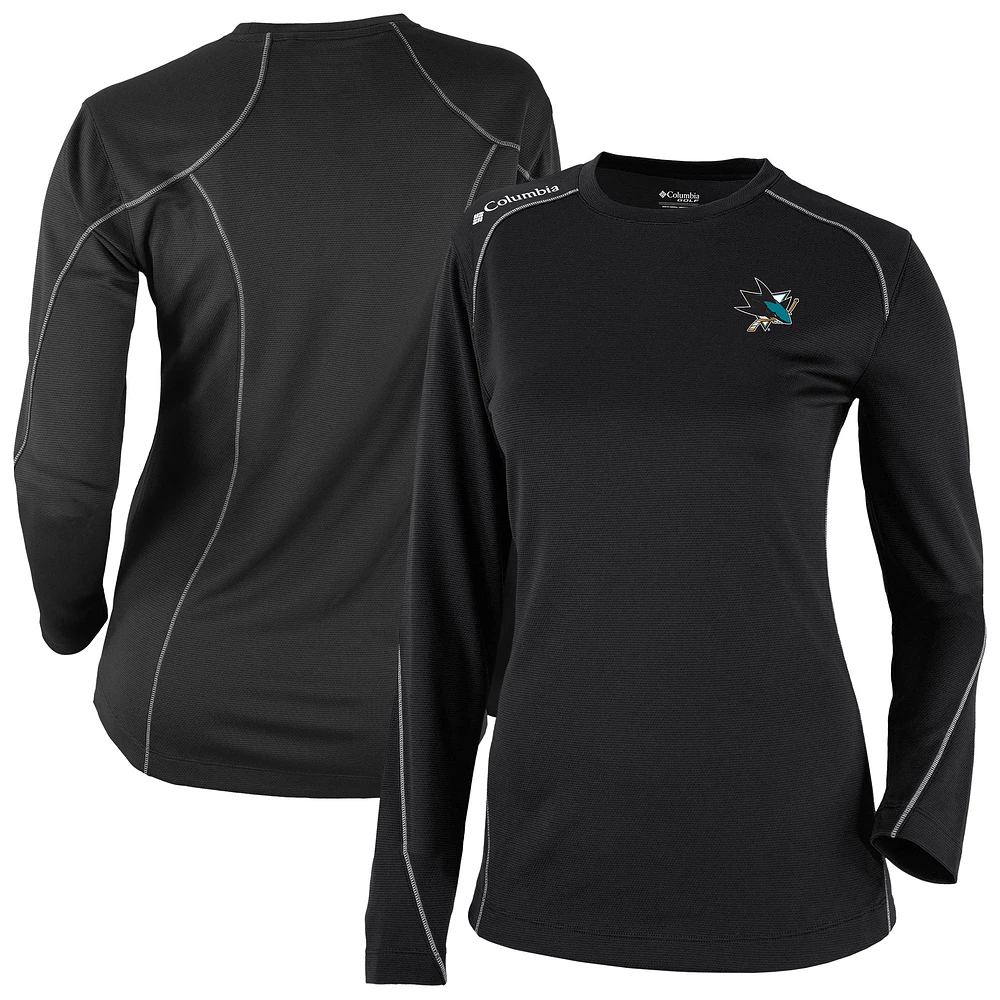 Women's Columbia Black San Jose Sharks Shotgun Omni-Wick Raglan Long Sleeve T-Shirt
