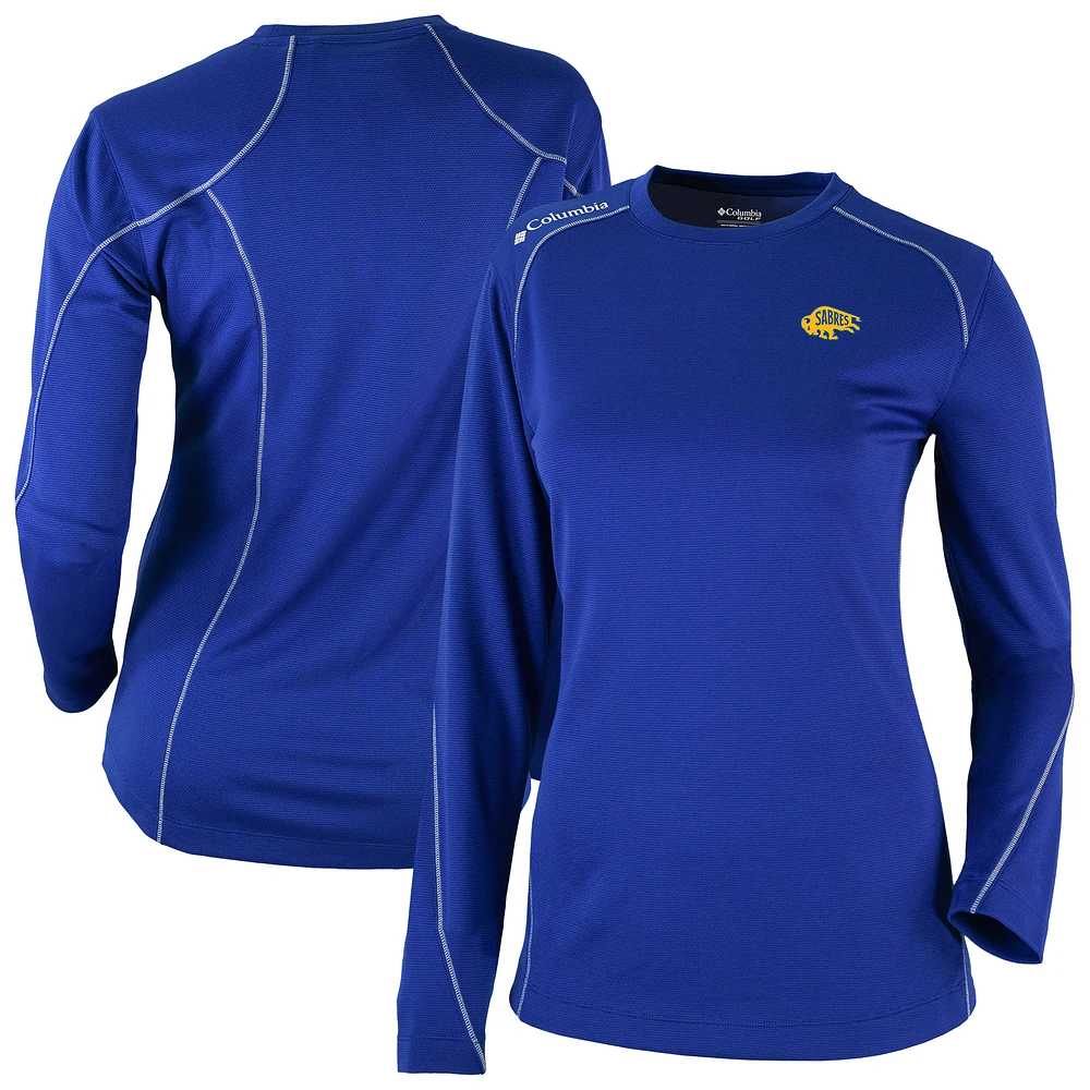 Women's Columbia Royal Buffalo Sabres Shotgun Omni-Wick Raglan Long Sleeve T-Shirt