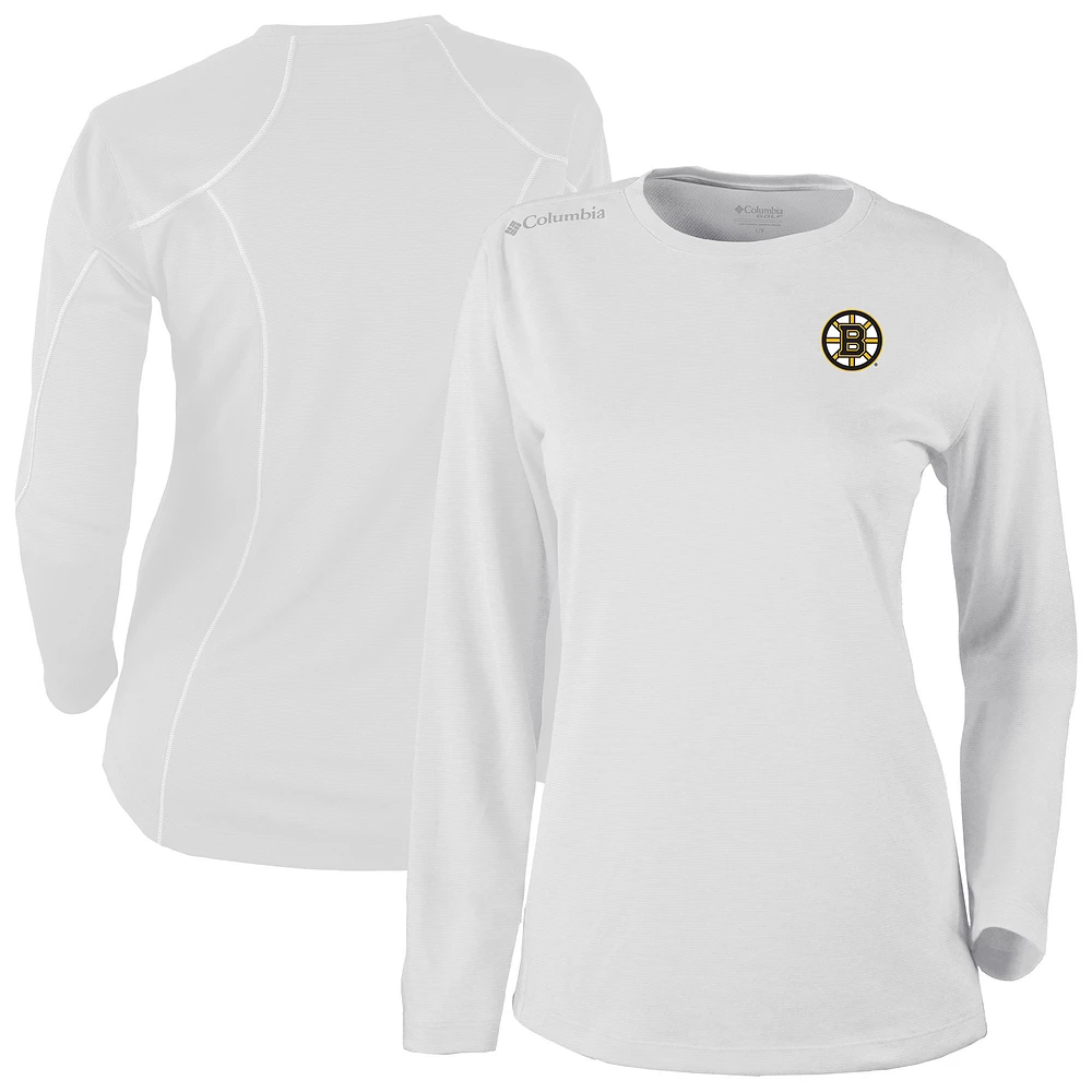Women's Columbia White Boston Bruins Shotgun Omni-Wick Raglan Long Sleeve T-Shirt