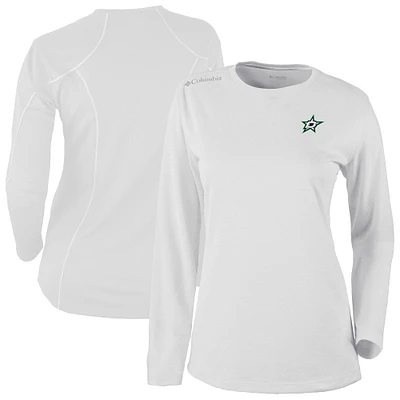 Women's Columbia White Dallas Stars Shotgun Omni-Wick Raglan Long Sleeve T-Shirt