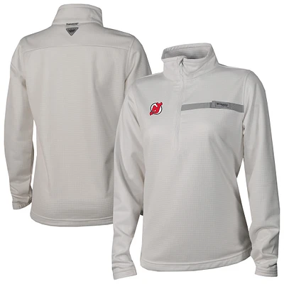 Women's Columbia New Jersey Devils Skiff Guide Fleece Omni-Shade Quarter-Zip Jacket