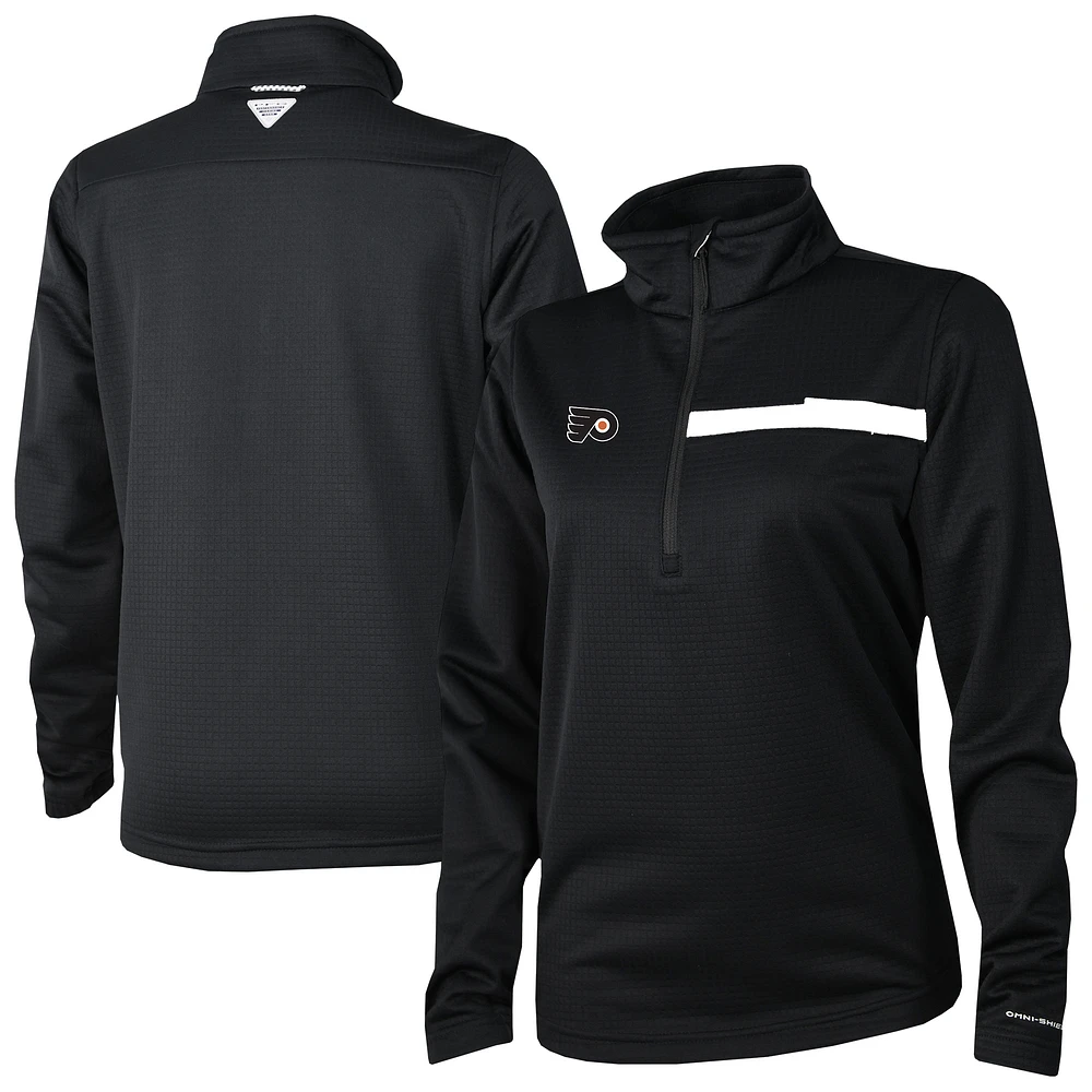 Women's Columbia Philadelphia Flyers Skiff Guide Fleece Omni-Shade Quarter-Zip Jacket