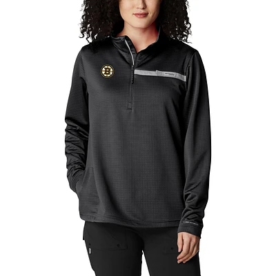 Women's Columbia Boston Bruins Skiff Guide Fleece Omni-Shade Quarter-Zip Jacket