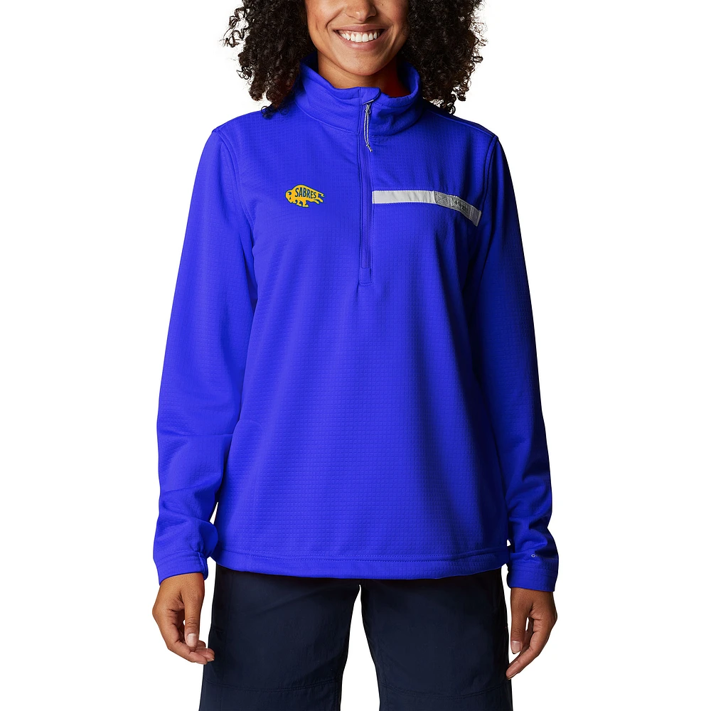 Women's Columbia Royal Buffalo Sabres Skiff Guide Fleece Omni-Shade Quarter-Zip Jacket