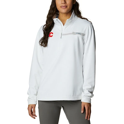 Women's Columbia Calgary Flames Skiff Guide Fleece Omni-Shade Quarter-Zip Jacket