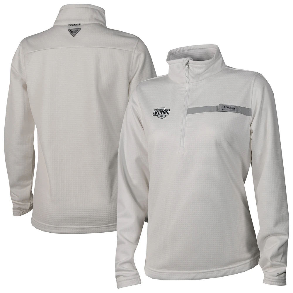 Women's Columbia Los Angeles Kings Skiff Guide Fleece Omni-Shade Quarter-Zip Jacket