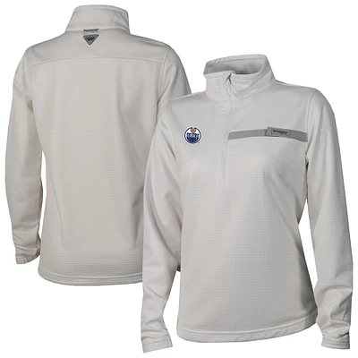 Women's Columbia Edmonton Oilers Skiff Guide Fleece Omni-Shade Quarter-Zip Jacket