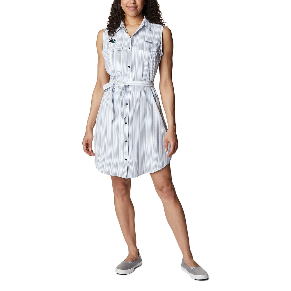 Women's Columbia Light Blue San Jose Sharks Sun Drifter Woven Dress