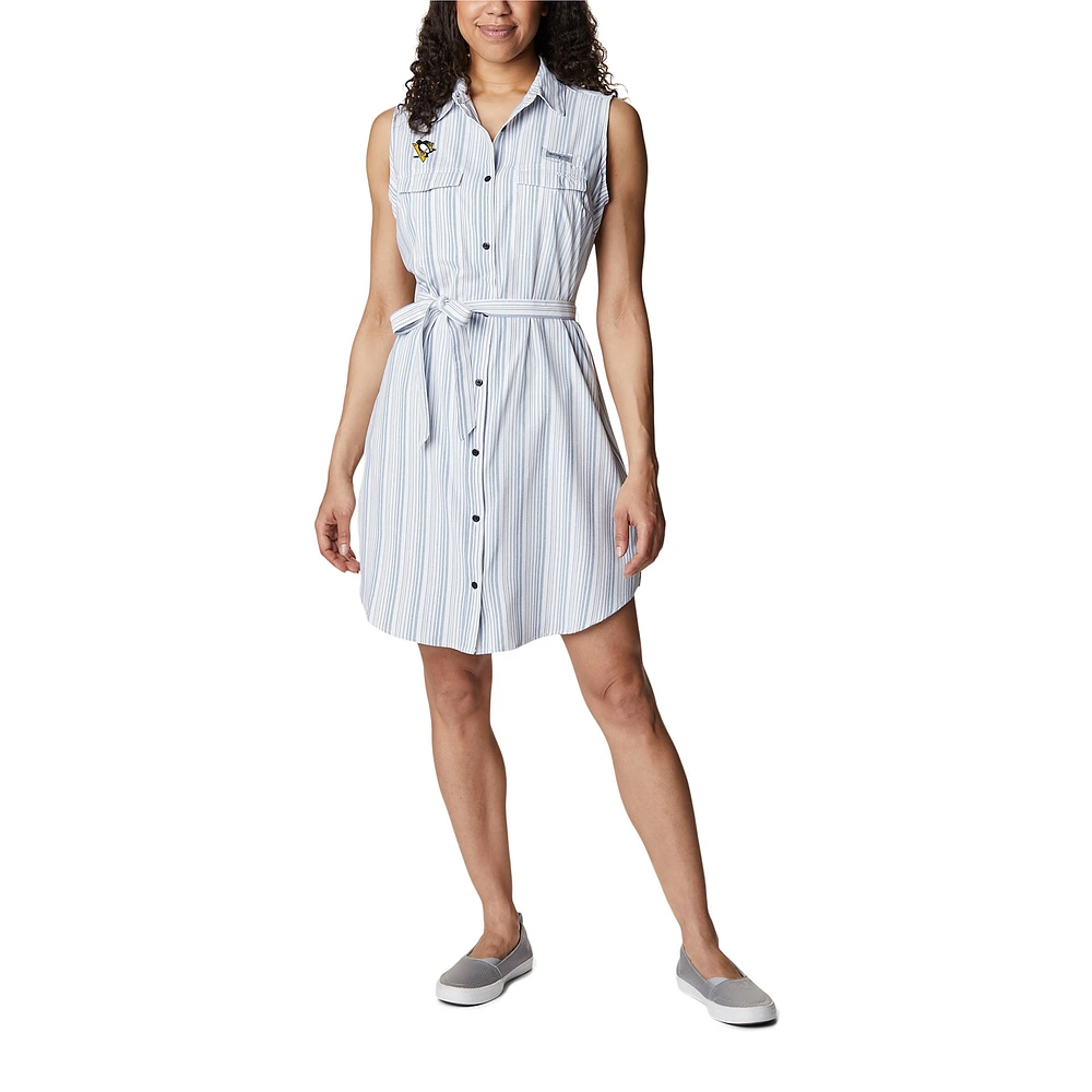 Women's Columbia Light Blue Pittsburgh Penguins Sun Drifter Woven Dress