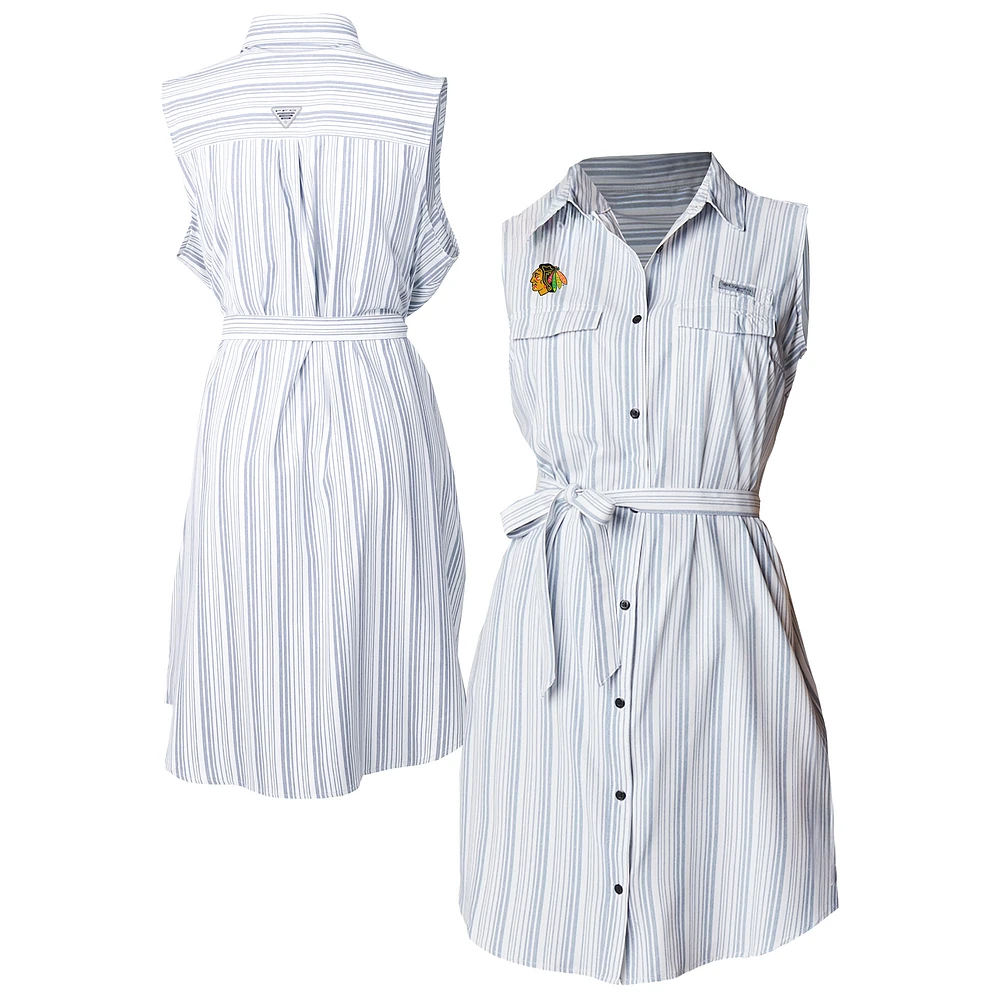 Women's Columbia Light Blue Chicago Blackhawks Sun Drifter Woven Dress