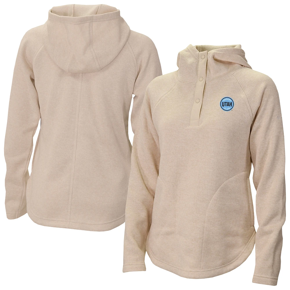 Women's Columbia Utah Hockey Club Sweater Weather Quarter-Snap Hoodie
