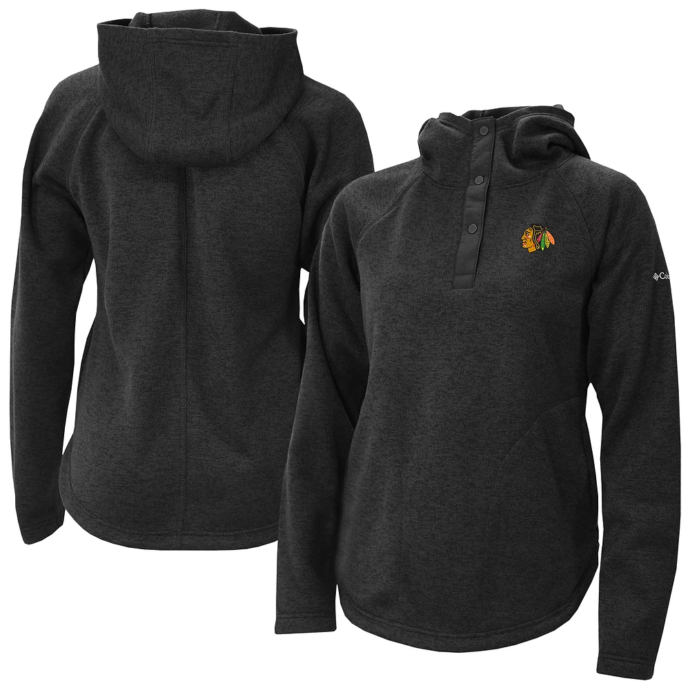 Women's Columbia Chicago Blackhawks Sweater Weather Quarter-Snap Hoodie