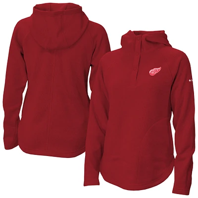 Women's Columbia Red Detroit Wings Sweater Weather Quarter-Snap Hoodie