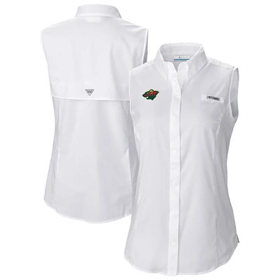 Women's Columbia Minnesota Wild Tamiami Omni-Shade Sleeveless Button-Up Shirt
