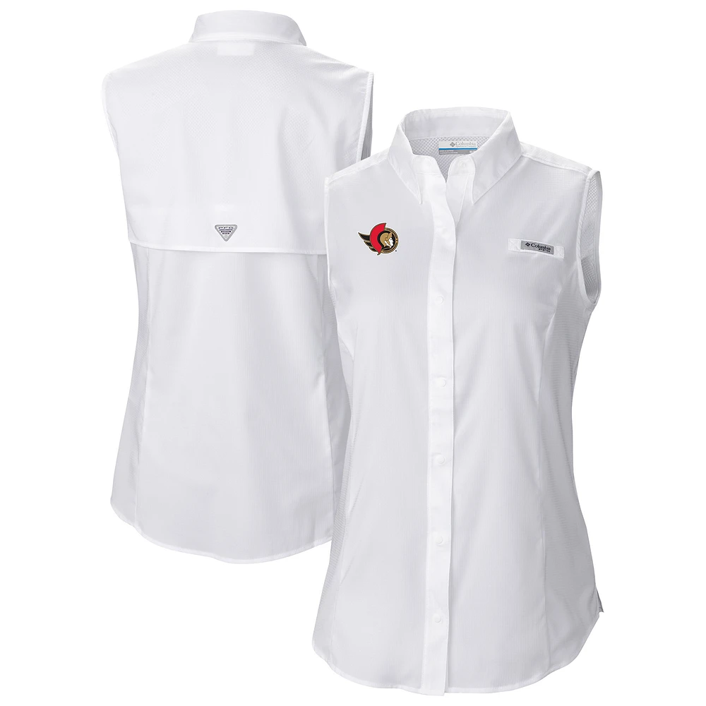 Women's Columbia Ottawa Senators Tamiami Omni-Shade Sleeveless Button-Up Shirt