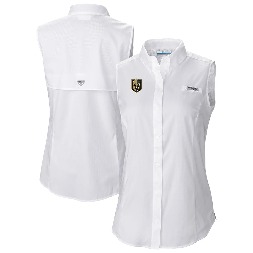 Women's Columbia Vegas Golden Knights Tamiami Omni-Shade Sleeveless Button-Up Shirt