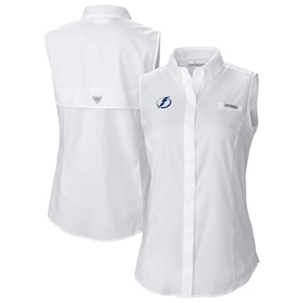 Women's Columbia Tampa Bay Lightning Tamiami Omni-Shade Sleeveless Button-Up Shirt