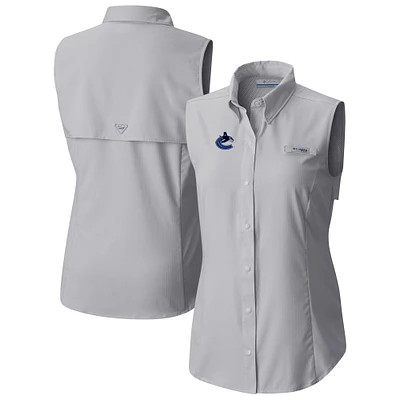 Women's Columbia Vancouver Canucks Tamiami Omni-Shade Sleeveless Button-Up Shirt