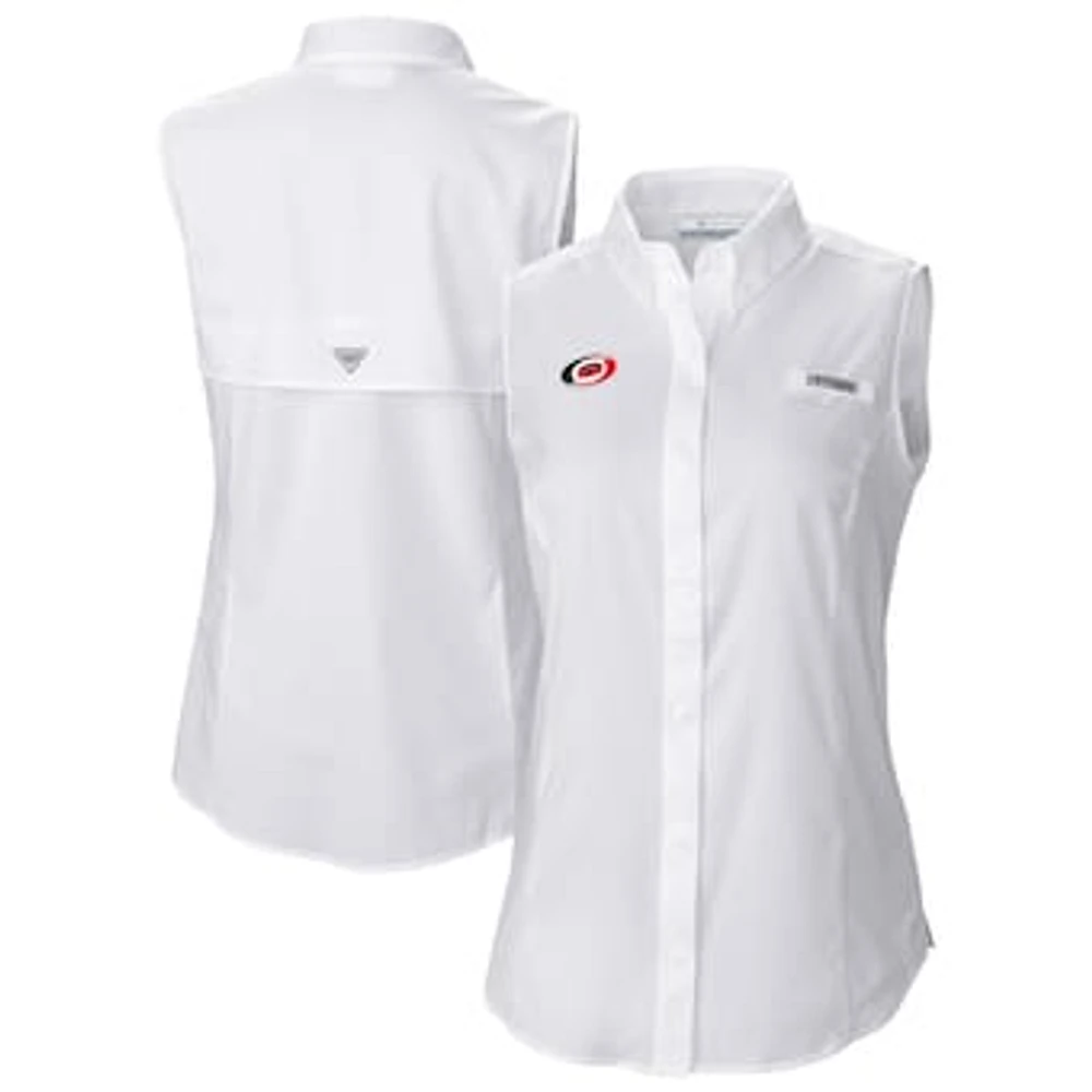 Women's Columbia Carolina Hurricanes Tamiami Omni-Shade Sleeveless Button-Up Shirt