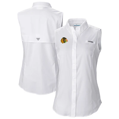 Women's Columbia Chicago Blackhawks Tamiami Omni-Shade Sleeveless Button-Up Shirt