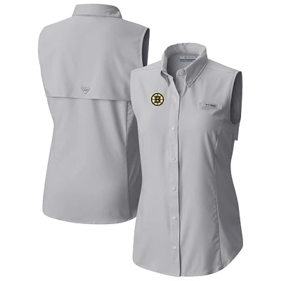 Women's Columbia Boston Bruins Tamiami Omni-Shade Sleeveless Button-Up Shirt