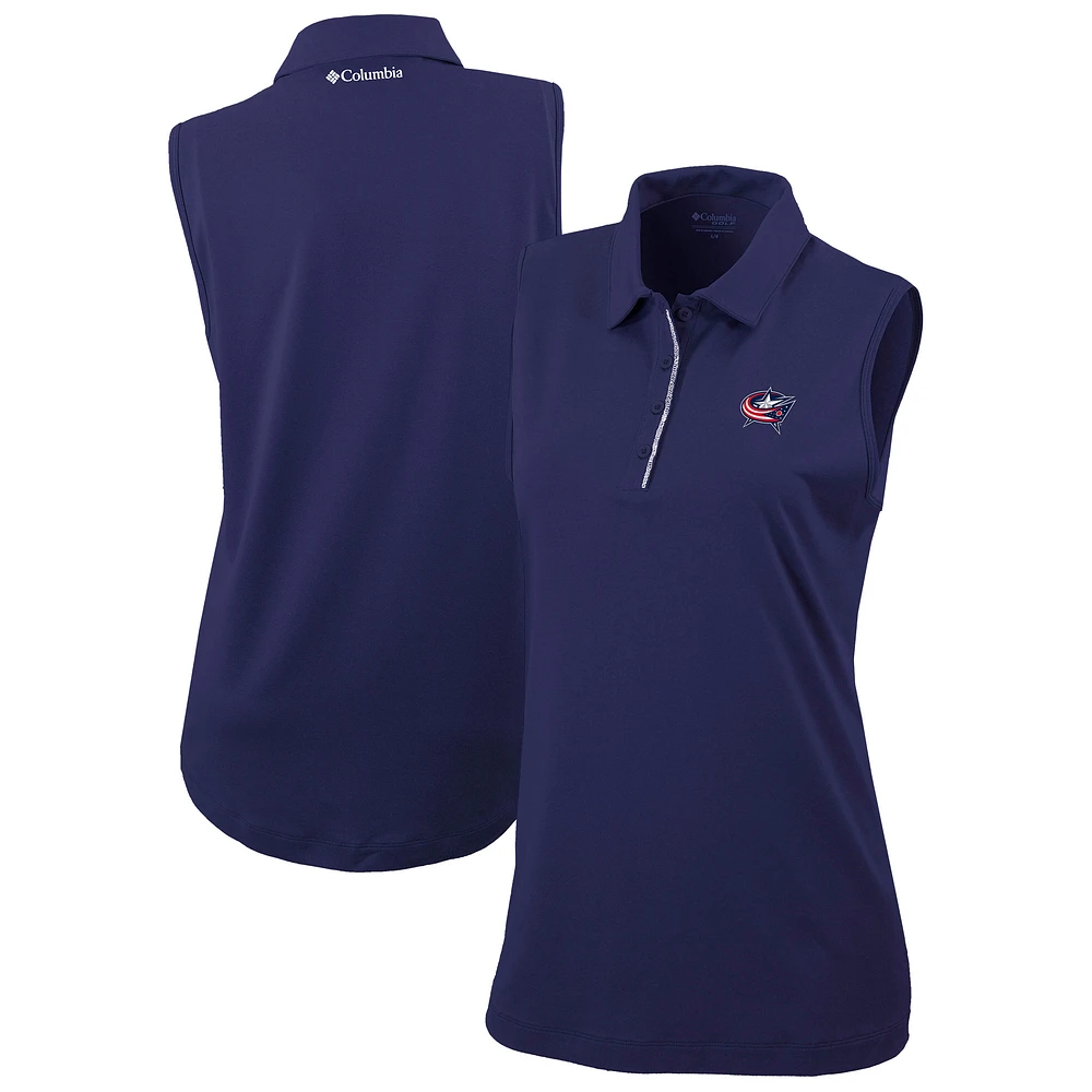 Women's Columbia Navy Columbus Blue Jackets Tend the Ball Omni-Wick Tank Top