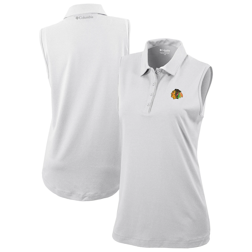 Women's Columbia White Chicago Blackhawks Tend the Ball Omni-Wick Tank Top