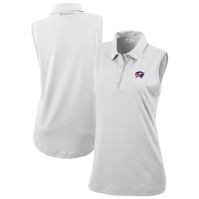 Women's Columbia White Columbus Blue Jackets Tend the Ball Omni-Wick Tank Top