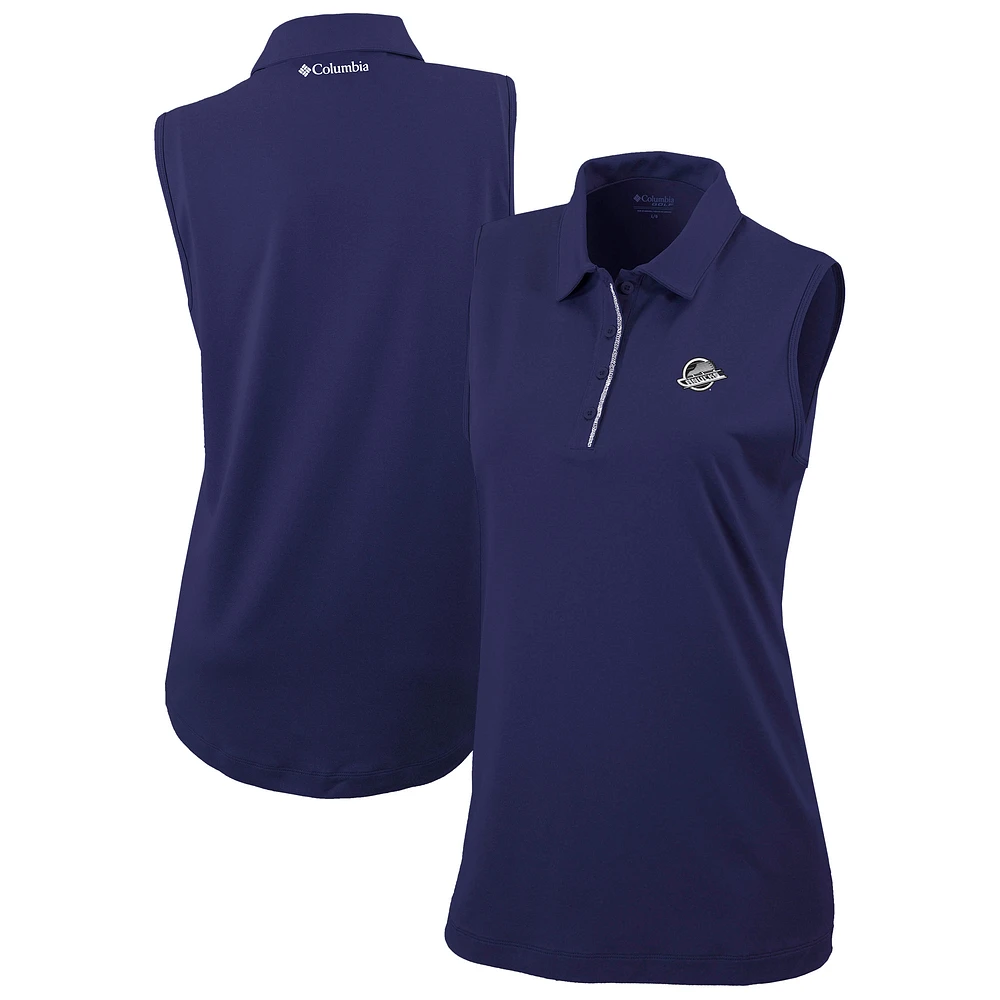 Women's Columbia Navy Vancouver Canucks Tend the Ball Omni-Wick Tank Top