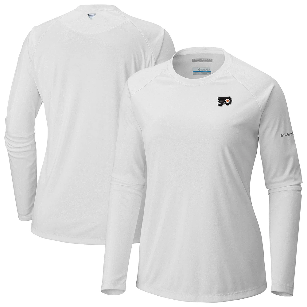 Women's Columbia Philadelphia Flyers Omni-Shade Tidal Tee II Raglan Long Sleeve T-Shirt