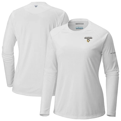 Women's Columbia Pittsburgh Penguins Omni-Shade Tidal Tee II Raglan Long Sleeve T-Shirt
