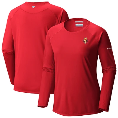 Women's Columbia Calgary Flames Omni-Shade Tidal Tee II Raglan Long Sleeve T-Shirt