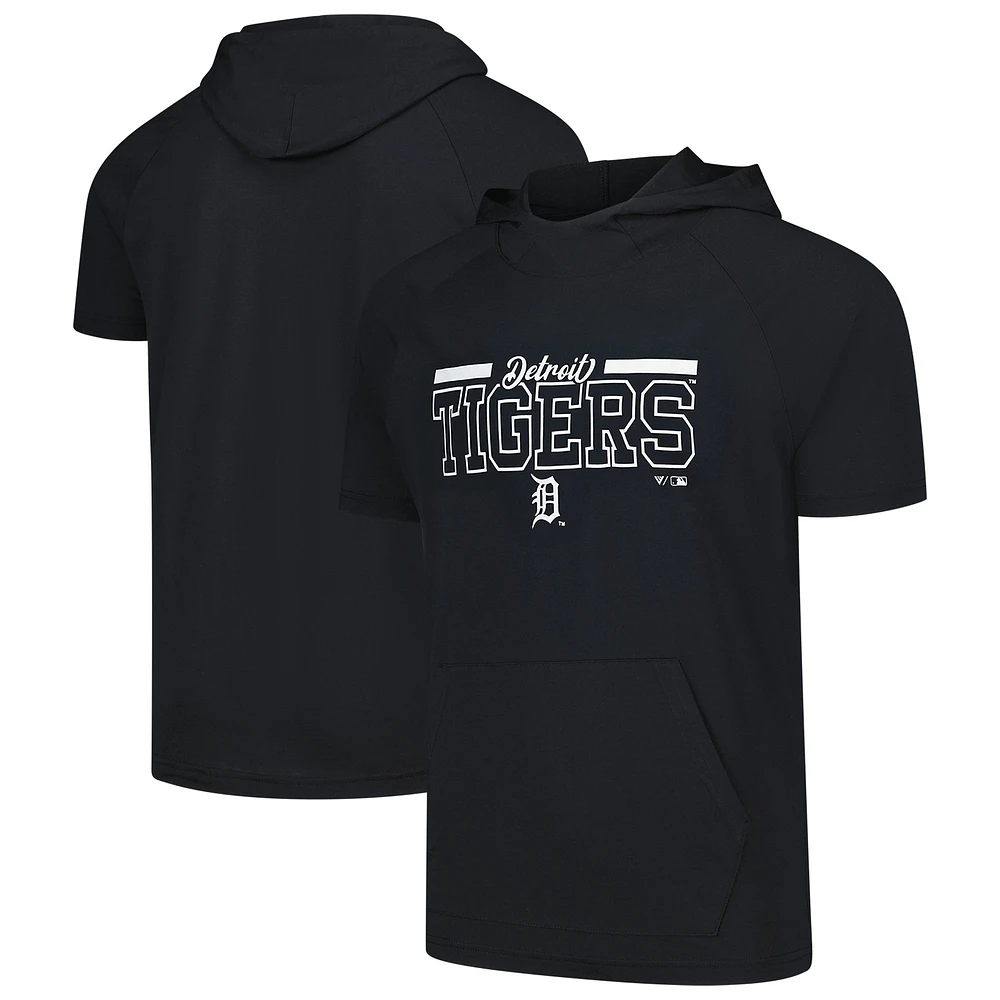 Men's Levelwear Black Detroit Tigers Phase Vanguard Hoodie T-Shirt