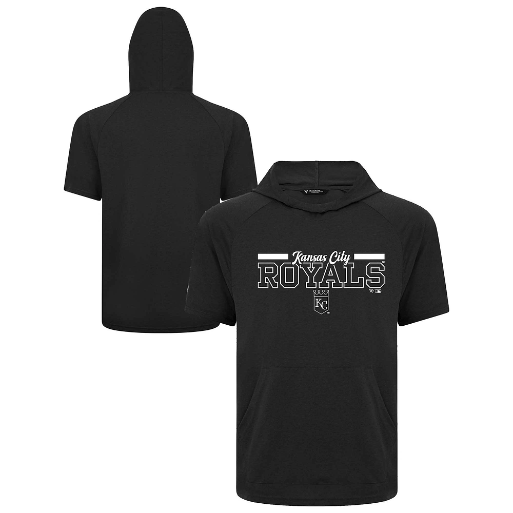 Men's Levelwear Black Kansas City Royals Phase Vanguard Hoodie T-Shirt