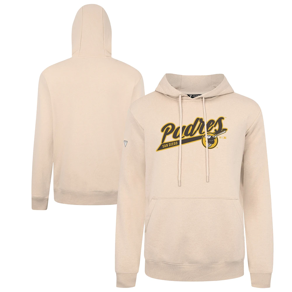 Men's Levelwear Khaki San Diego Padres Podium Fleece Pullover Hoodie