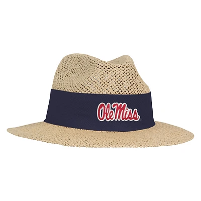 Men's Ahead Tan Ole Miss Rebels Wellington Gambler Straw Hat