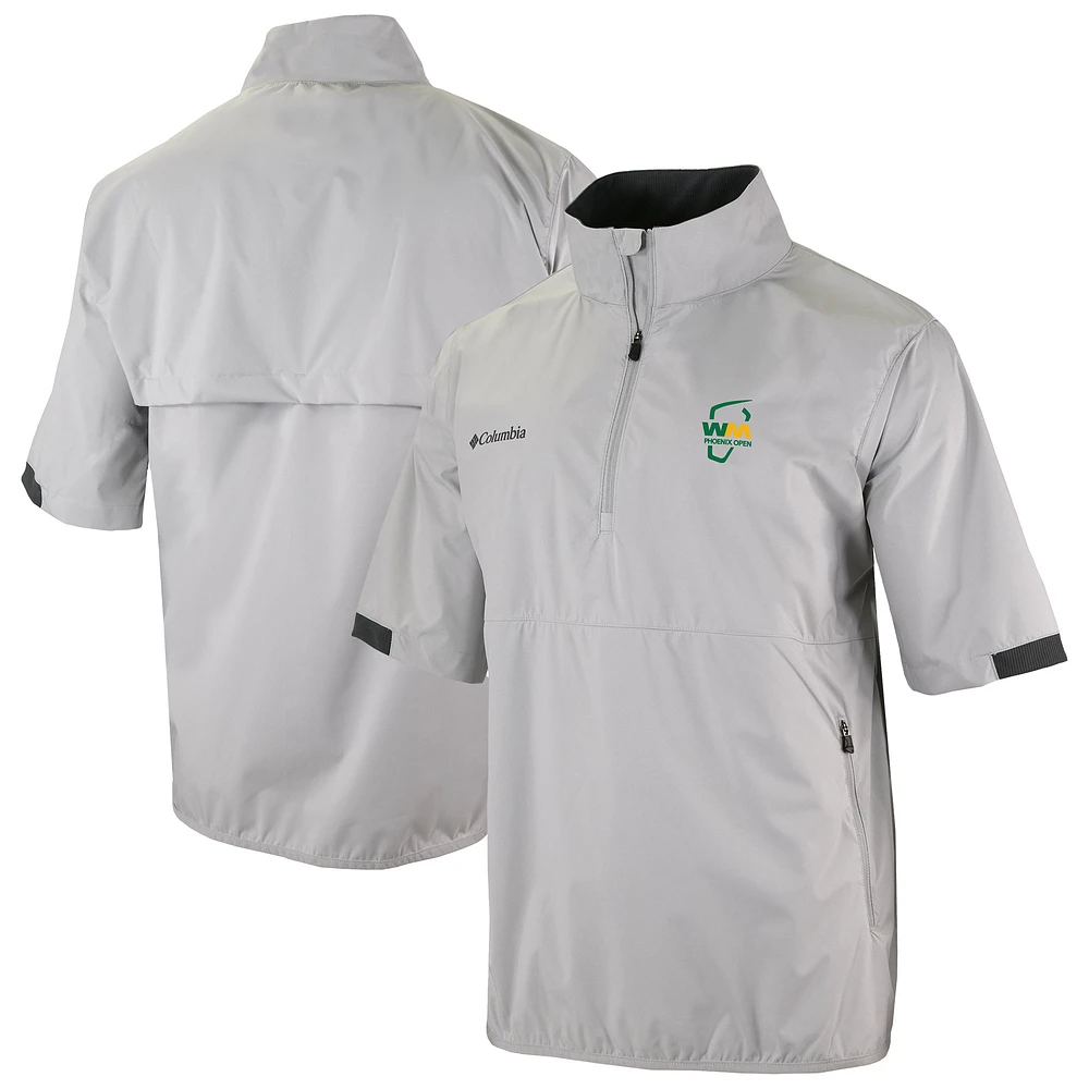 Men's Columbia Gray WM Phoenix Open Big Shot Omni-Wick Short Sleeve Half-Zip Windbreaker Jacket