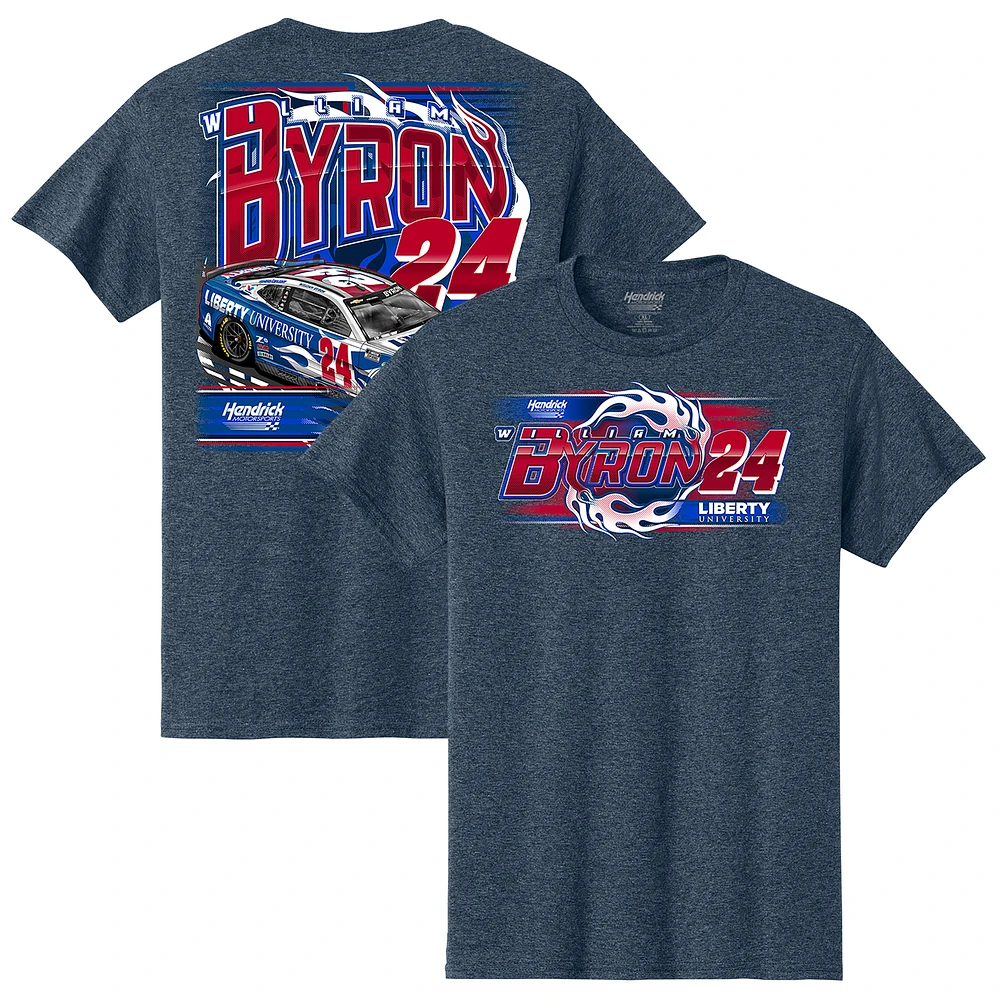 Men's Hendrick Motorsports Team Collection Heather Navy William Byron Liberty University Car T-Shirt