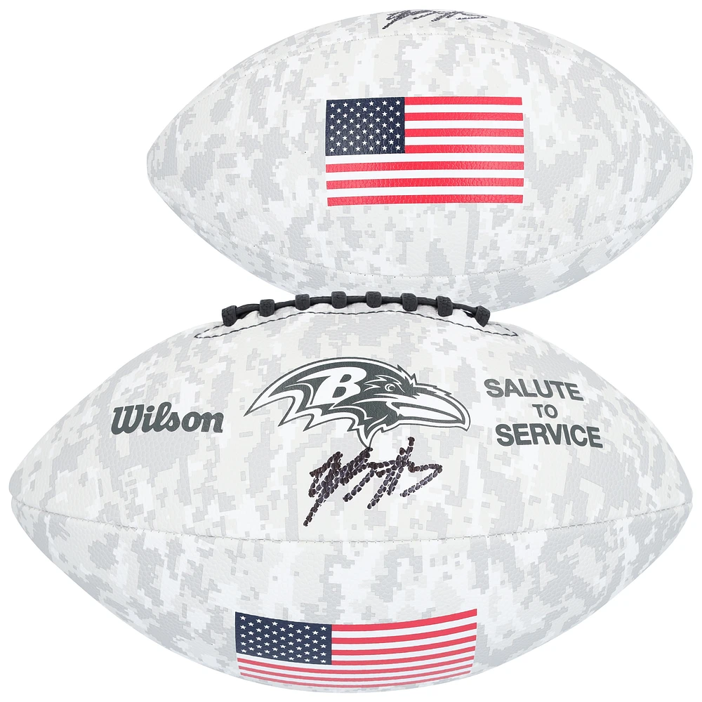 Rashod Bateman Baltimore Ravens Autographed Wilson 2024 Salute To Service Football