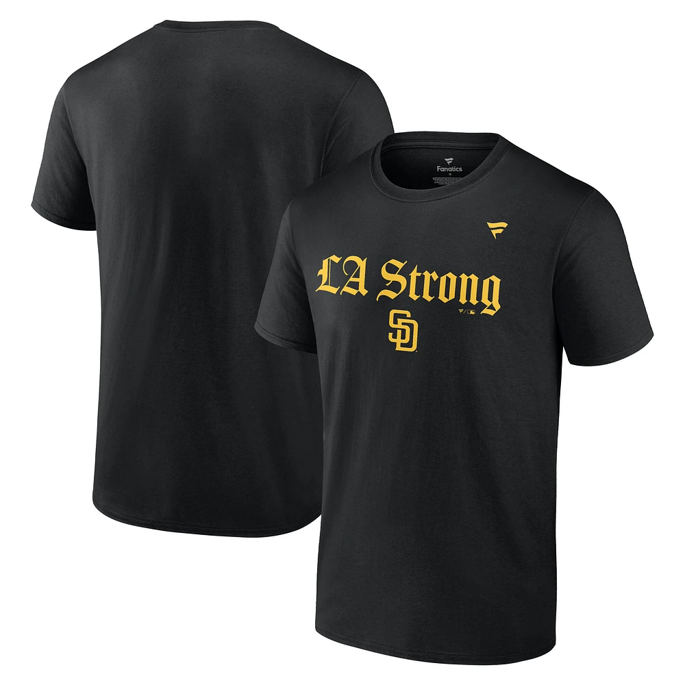 Unisex Fanatics Black San Diego Padres LA Strong T-Shirt