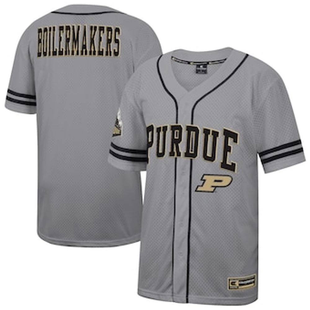 Men's Colosseum Gray Purdue Boilermakers Free Spirited Baseball Jersey