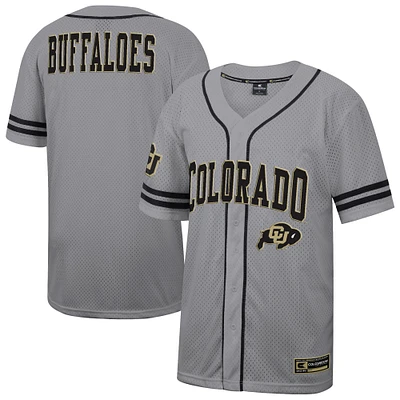 Men's Colosseum Gray Colorado Buffaloes Free Spirited Baseball Jersey