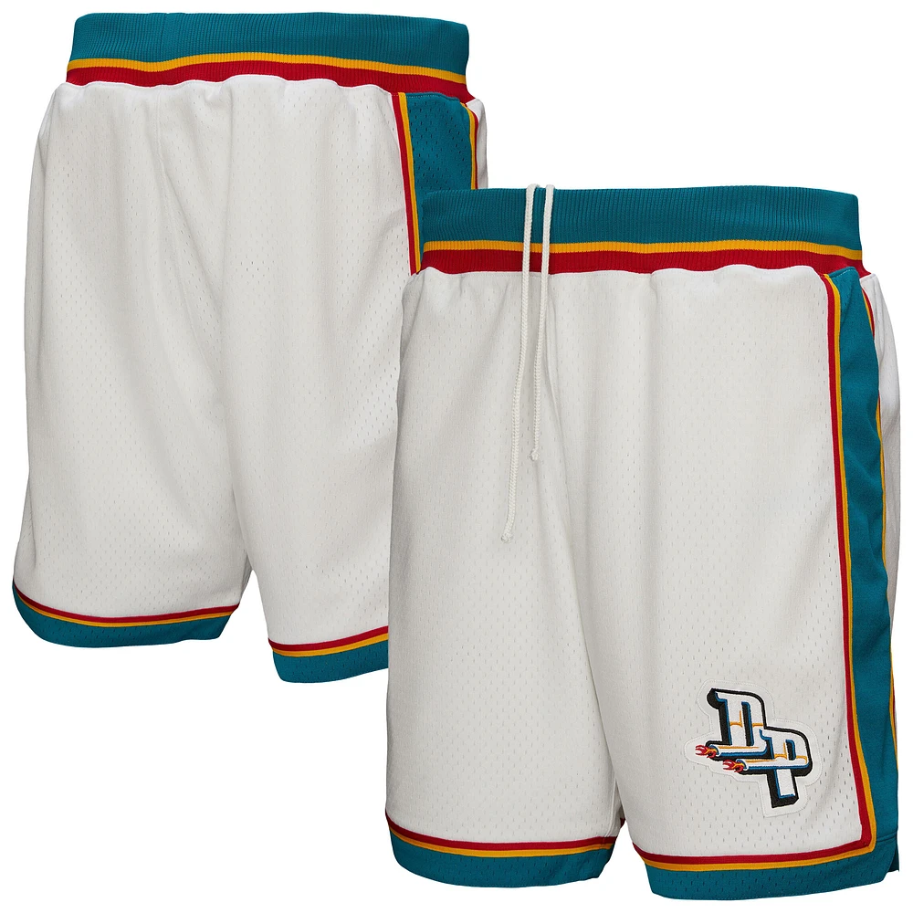 Men's Mitchell & Ness White Detroit Pistons Authentic Shorts