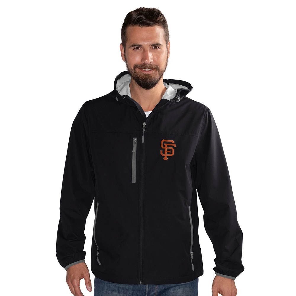 Men's G-III Sports by Carl Banks Black San Francisco Giants Double Play Hooded Lightweight Full-Zip Jacket