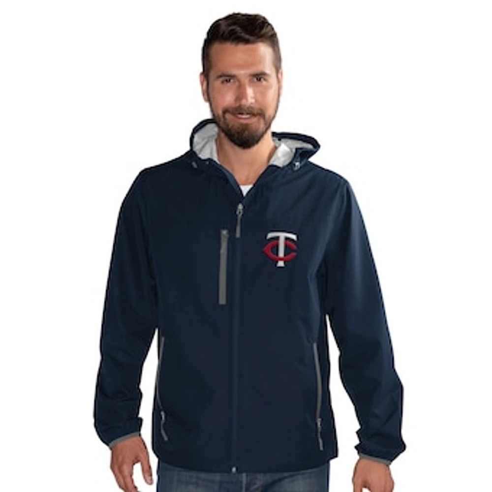 Men's G-III Sports by Carl Banks Navy Minnesota Twins Double Play Hooded Lightweight Full-Zip Jacket