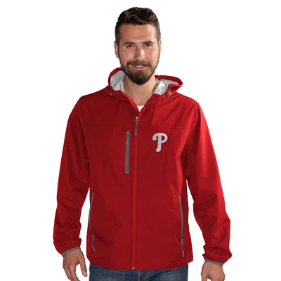 Men's G-III Sports by Carl Banks Red Philadelphia Phillies Double Play Hooded Lightweight Full-Zip Jacket
