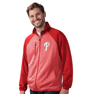 Men's G-III Sports by Carl Banks Red Philadelphia Phillies Runners Raglan Full-Zip Track Jacket