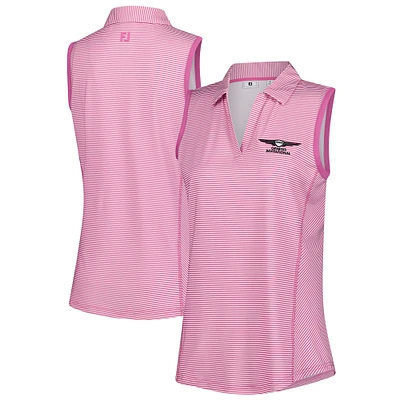 Women's FootJoy Pink Genesis Invitational Stripe Sleeveless Polo