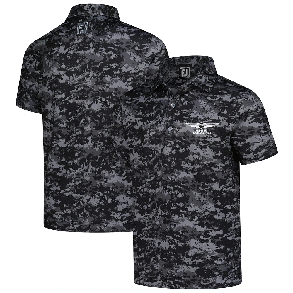 Youth FootJoy Black Genesis Invitational Cloud Camo Polo